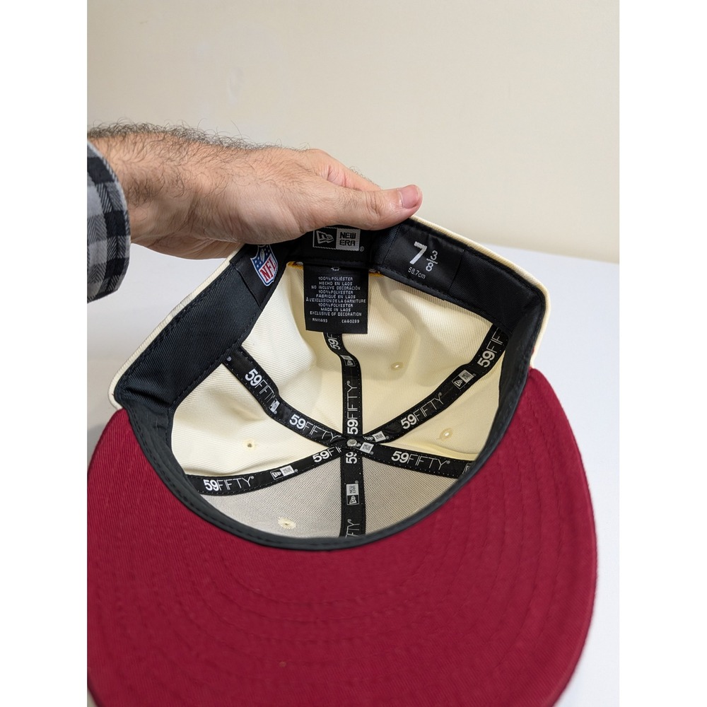 New Era Washington Commanders Hat Mens 7 3/8 Cream Burgundy 59FIFTY Fitted - Picture 3 of 3